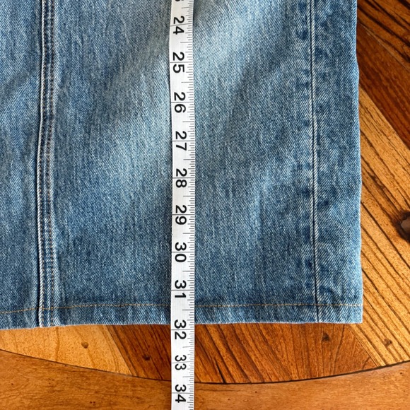 Reformation Daria Ultra High Rise Denim Maxi Skirt Blue Organic Cotton Size 26 - Picture 7 of 7